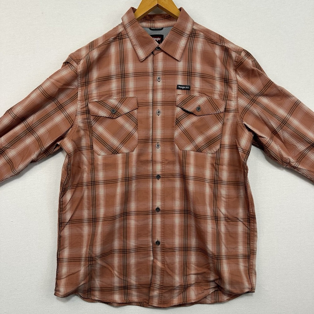 Wrangler Large‎ Men's Long Sleeve Plaid Regular Fit Vented